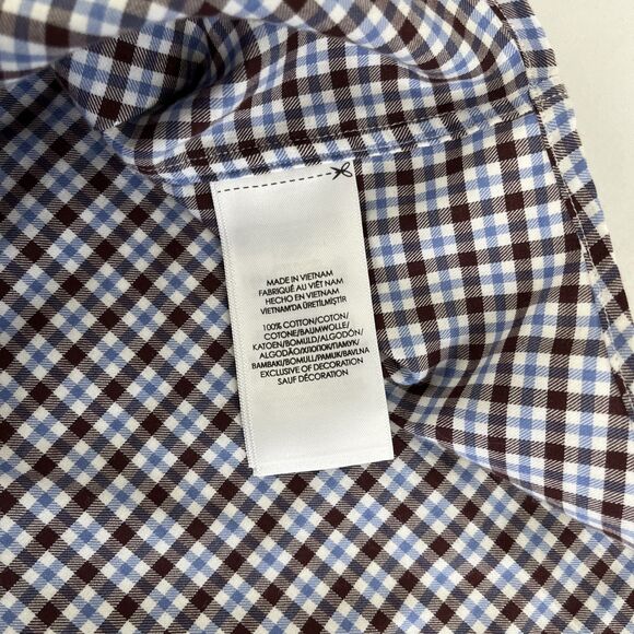Mens Ralph Lauren Long Sleeve Button Down Shirt Sz L Maroon/Blue Check - Picture 5 of 7